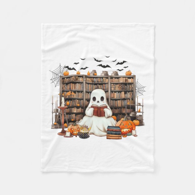Ghost Reading Books Booker Halloween-Kosten für Le Fleecedecke (Vorderseite)