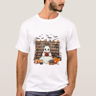Ghost Reading Books Booker Halloween-Kosten für Le T-Shirt