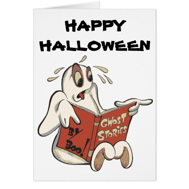 Ghost Reading, Carte de voeux Halloween (Devant)