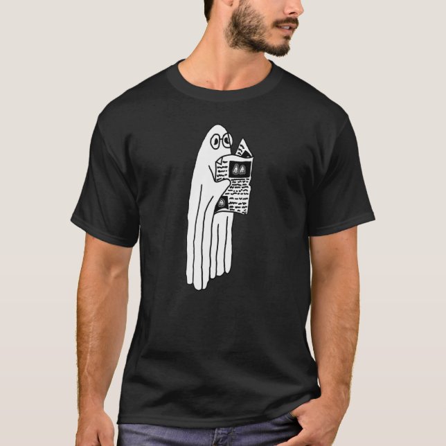 Ghost Reading Newspaper T-Shirt (Vorderseite)