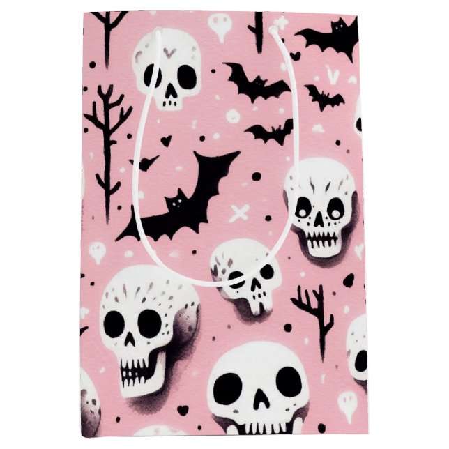Ghost rosa Helloween Wrapping Paper Sheets Mittlere Geschenktüte (Vorderseite)