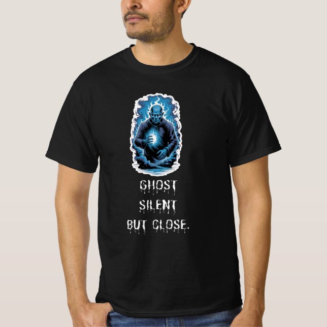 Ghost Silent But Close – Dark Blue Spirit T-Shirt (Vorderseite)