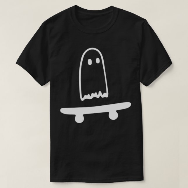 Ghost Skateboard Lazy Halloween Kostüm Funny Skate T-Shirt (Design vorne)