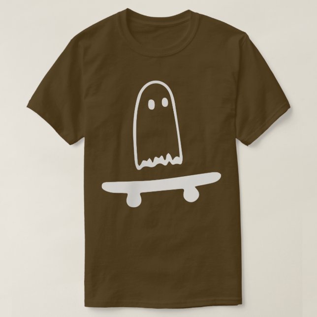 Ghost Skateboard Lazy Halloween Kostüm Funny Skate T-Shirt (Design vorne)