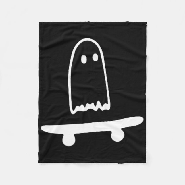 Ghost Skateboard Lazy Halloween Kostüm Spaß Skateb Fleecedecke (Vorderseite)