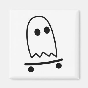 Ghost Skateboarding Lazy Halloween Kostüm Spaß Ska Magnet