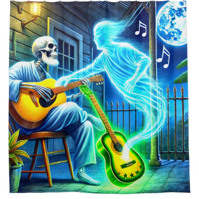 Ghost spielt Gitarre Duschvorhang (Vorderseite)