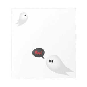 Ghost Sprichwort boo, halloween gruseliges Konzept Notizblock