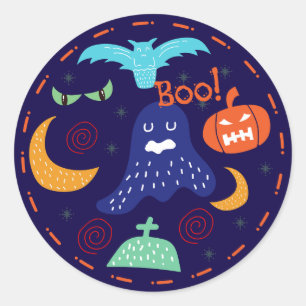 Ghost-Sprichwort-Boom lustige halloween Runder Aufkleber