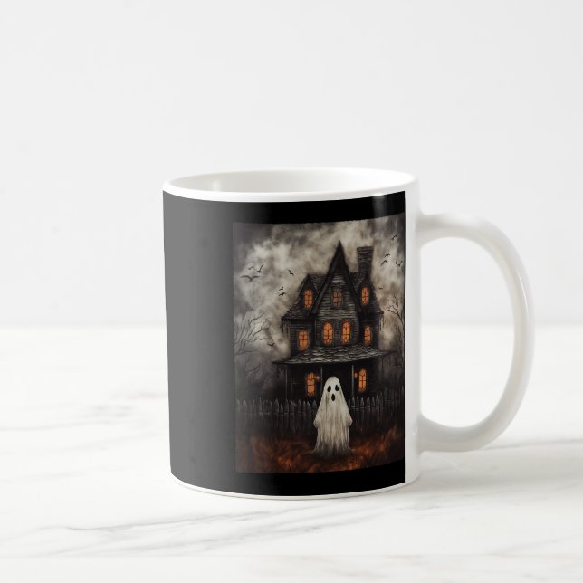 Ghost Spuk House Mitternacht Halloween Ghost Spook Kaffeetasse (Rechts)