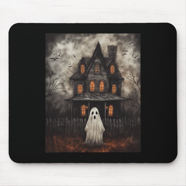 Ghost Spuk House Mitternacht Halloween Ghost Spook Mousepad (Vorne)