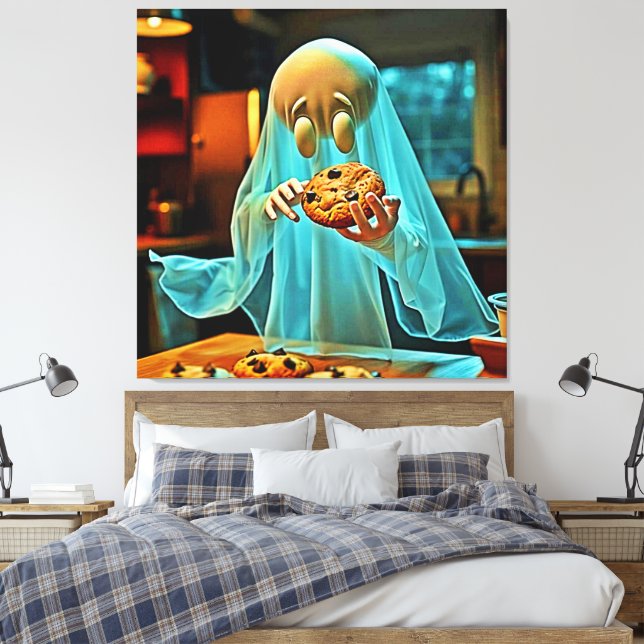 Ghost sucht nach Cookies Leinwanddruck (Insitu (Schlafzimmer))