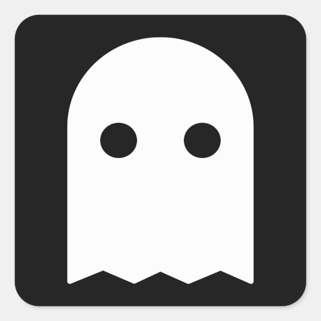 Ghost-Symbol Quadratischer Aufkleber (Vorderseite)