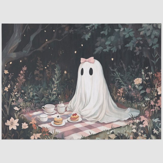 Ghost Tee Party Picnic Decoupage Seidenpapier (Vorderseite)