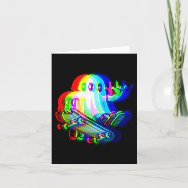 Ghost Trippy Vaporwave Halloween Techno Rave Edm M Karte (Vorderseite)