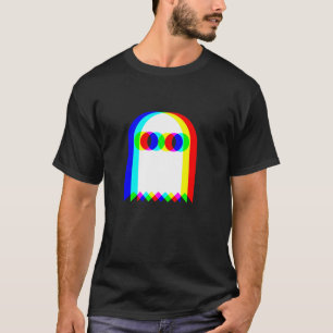 Ghost Trippy Vaporwave Halloween Techno Rave EDM M T-Shirt