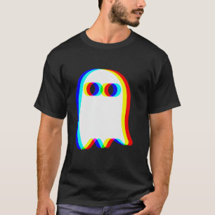 Ghost Trippy Vaporwave Halloween Techno Rave EDM M T-Shirt