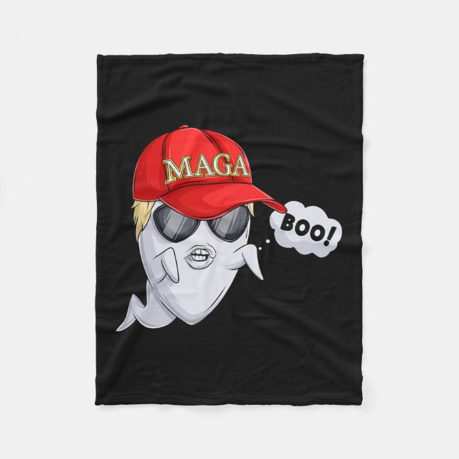 Ghost Trump Halloween-Kostüm Fleecedecke (Vorderseite)