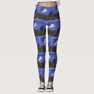 Ghost und Black Cat im Pumpkin Patch Leggings