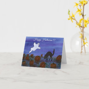 Ghost und Black Cat Pumpkin Patch Karte