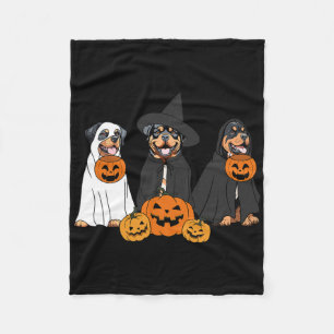 Ghost und Hexe Rottweiler Fleecedecke