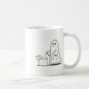 Ghost Walking Dog Ghostie Funny Halloween Hund Lie Kaffeetasse