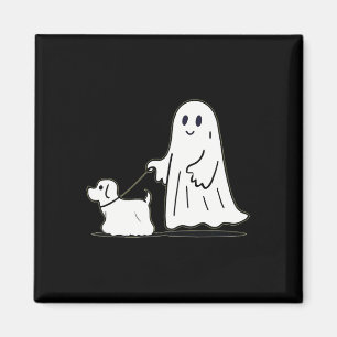 Ghost Walking Dog Ghostie Funny Halloween Hund Lie Magnet
