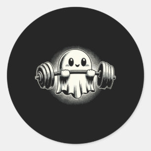 Ghost Weightlift Funny Ghost Workout Halloween Runder Aufkleber