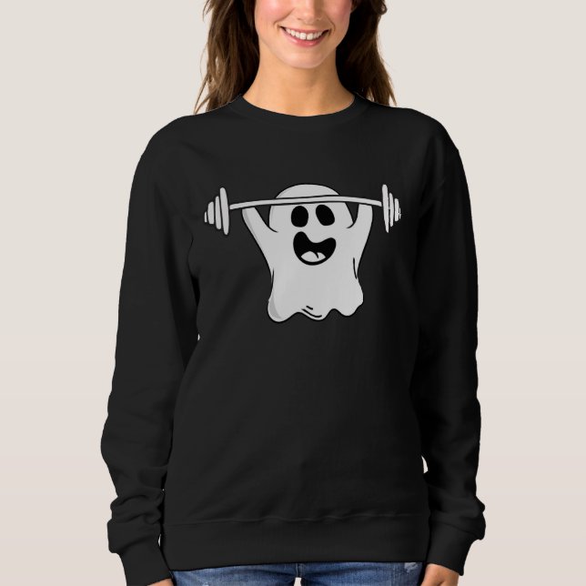 Ghost Weightlifting Halloween Fitness Gym Workout Sweatshirt (Vorderseite)
