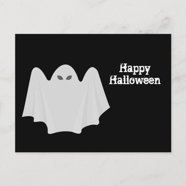 Ghost White Cartoon Graphic Halloween Postkarte (Vorderseite)