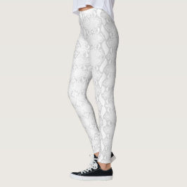 Ghost White Python Snakeskin Leggings