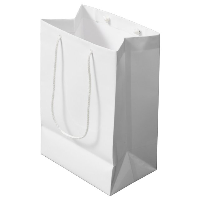 Ghost White Solid Color Mittlere Geschenktüte (Vorderseite Schrägansicht)