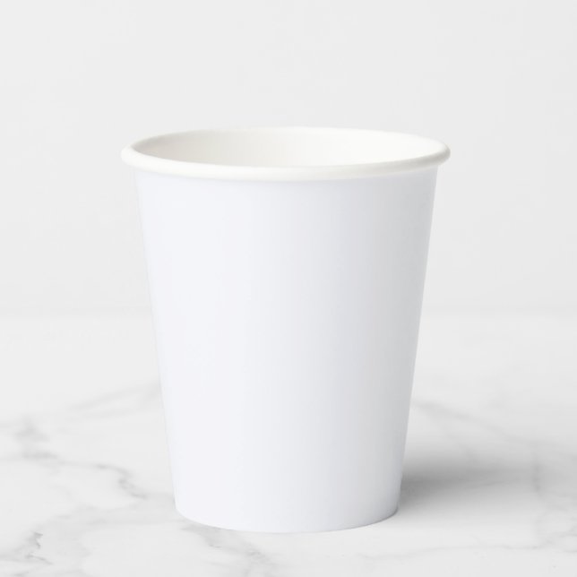 Ghost White Solid Color Pappbecher (Vorderseite)