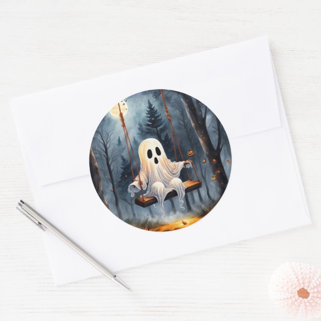 Ghost-Wiedergabe Runder Aufkleber (Umschlag)