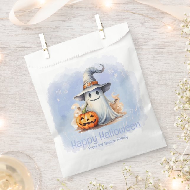 Ghost Witches Hat Jack-O' Lantern Happy Halloween Geschenktütchen (Ausgeschnitten)