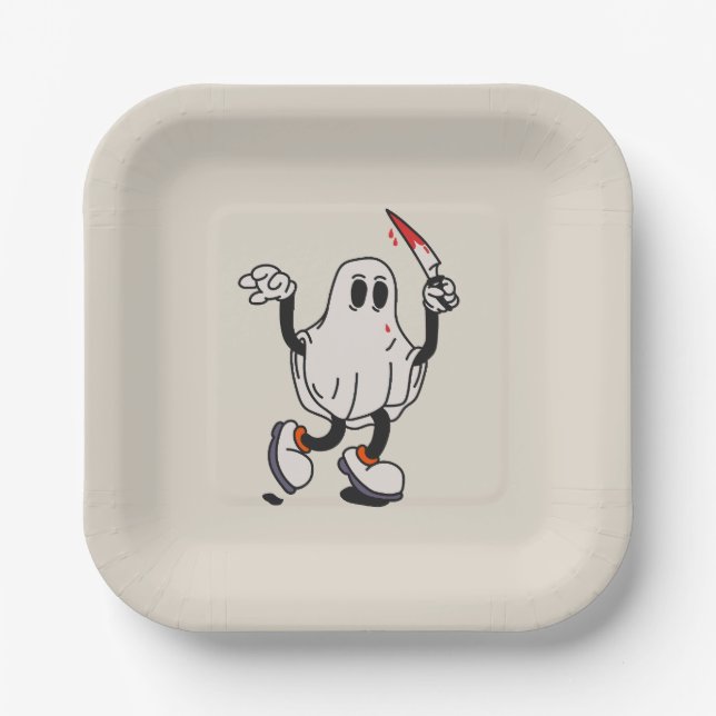 Ghost with blood knife pappteller (Vorderseite)