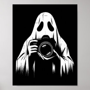 Ghost with Camera - Creepy Fotografy Halloween L Poster