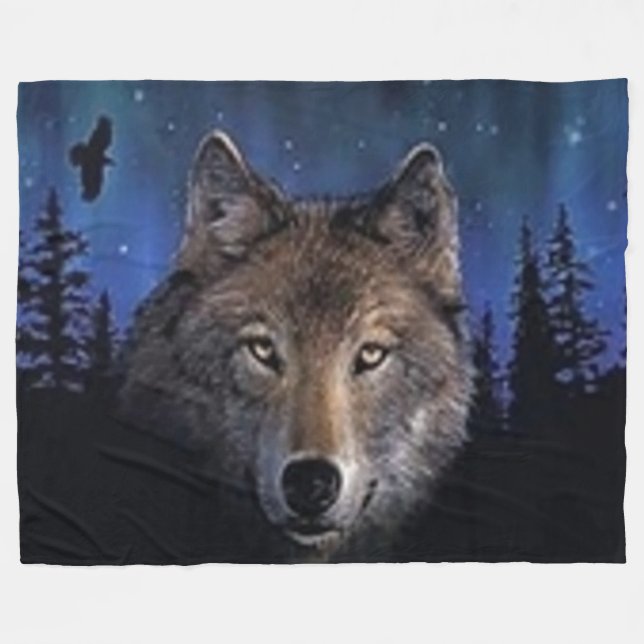 GHOST WOLF FLEECEDECKE (Vorderseite (Horizontal))