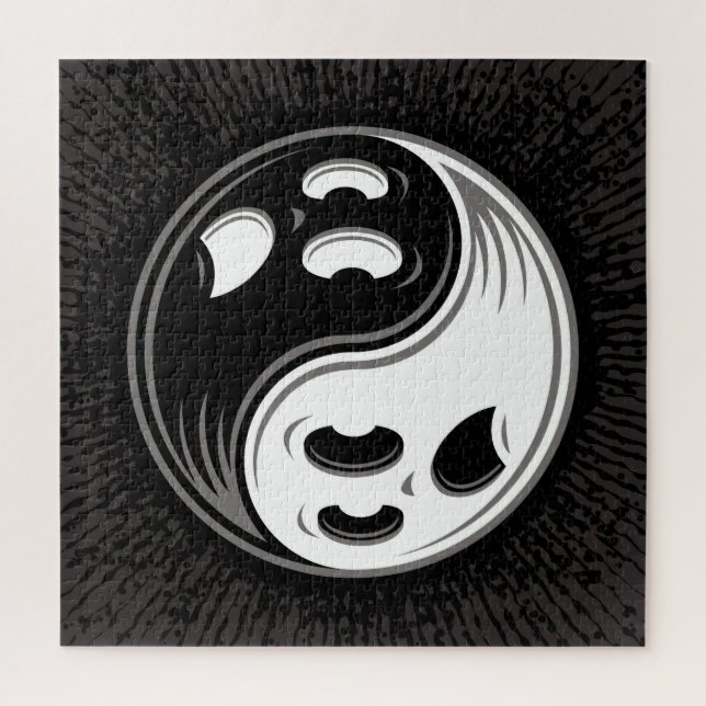 Ghost Yin Yang Black und White (Vertikal)