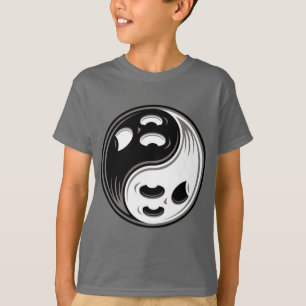 Ghost Yin Yang Black und White T-Shirt