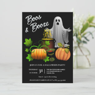Ghosted Boos und Booze Halloween-Party Einladung