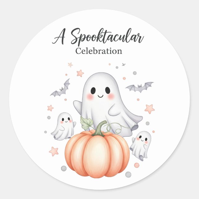 Ghosted Fun Halloween Runder Aufkleber (Vorderseite)