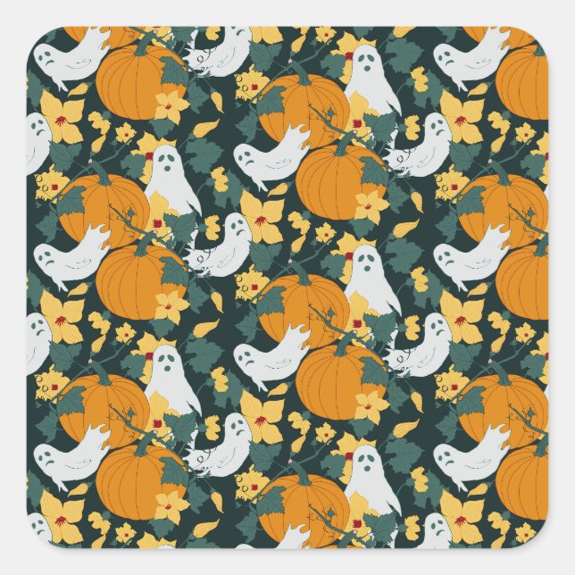 Ghosted Garden Quadratischer Aufkleber (Vorderseite)