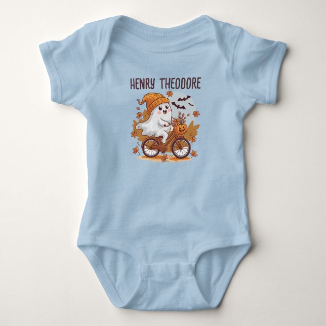 Ghosted Rider Babysuit 👻 benutzerdefinierbarer Gh Baby Strampler (Vorderseite)
