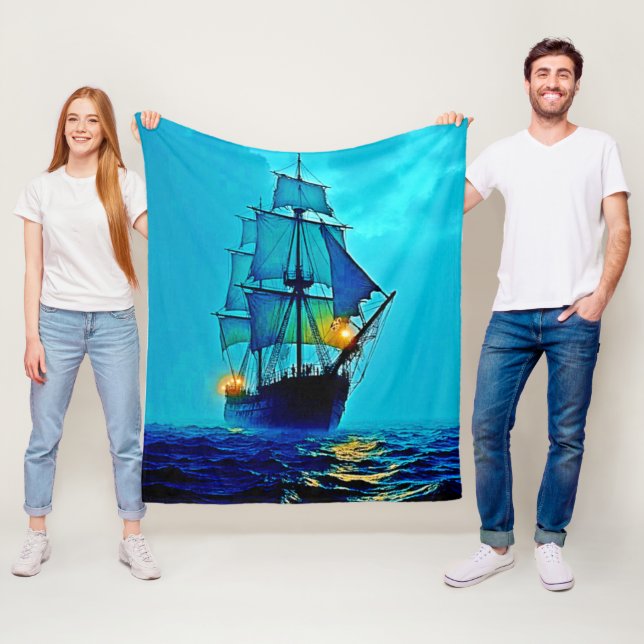 Ghosted Tall Ship Sea Voyage Design Fleecedecke (Beispiel)