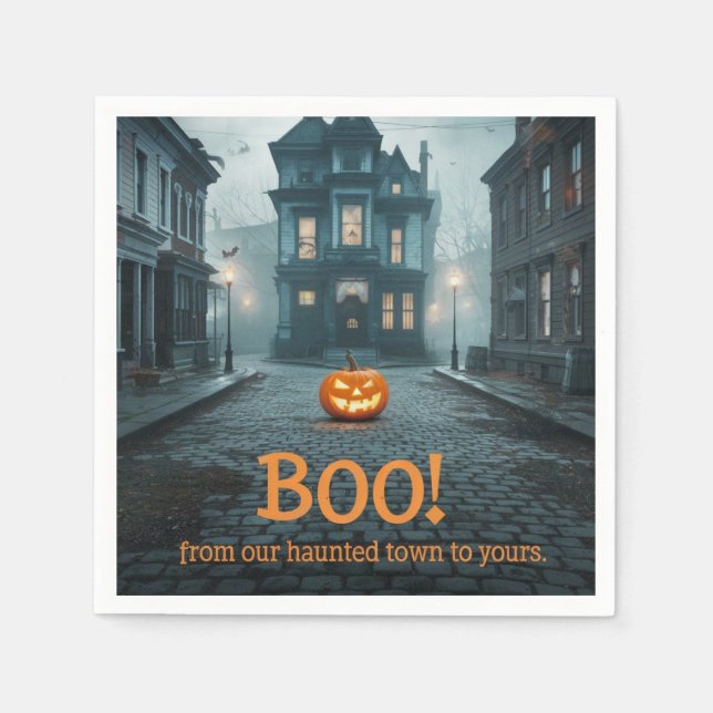 Ghosted Town Square Halloween Design Serviette (Vorderseite)