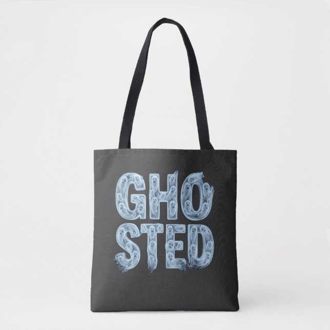Ghosted Translucent Ghost-Typografie Lustiger Dati Tasche (Vorderseite)