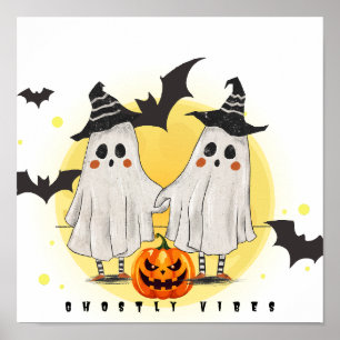 Ghosted Vibes Halloween Wall Art Poster