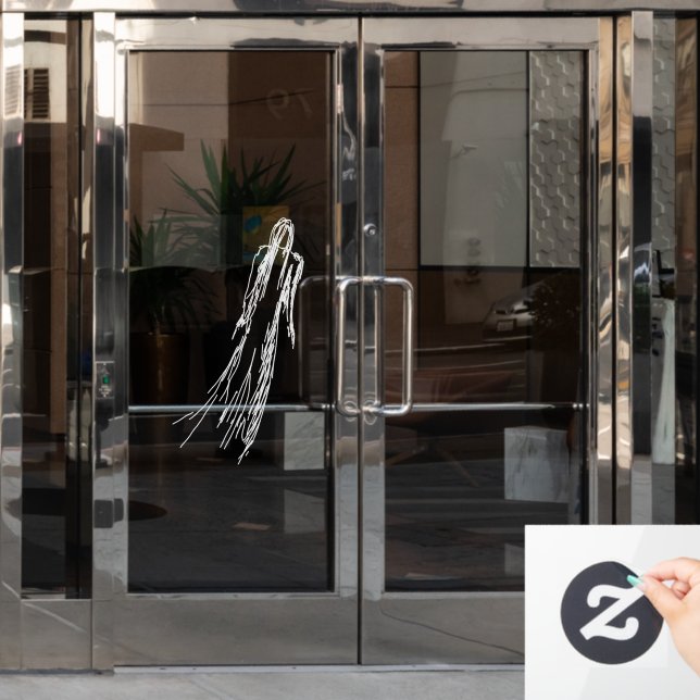 Ghosted Woman Fensteraufkleber (Büro Tür)