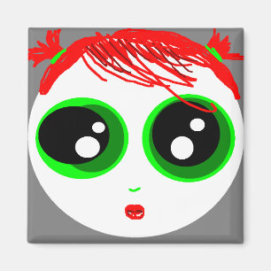 Ghostie Girl Magnet (Grau)